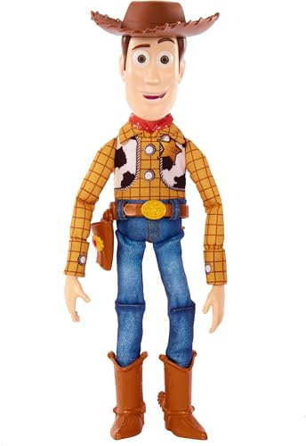 Mattel Disney Pixar Toy Story Talking Woody Action Figure & Accessory, Roundup Fun 12-inch Collectible with 30+ Sounds & Phrases