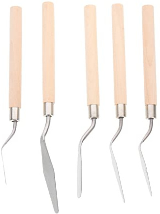 5pcs Professional Stainless Steel Paint Scraper Set Multi-function Painter Tool Spatula for Canvas Art