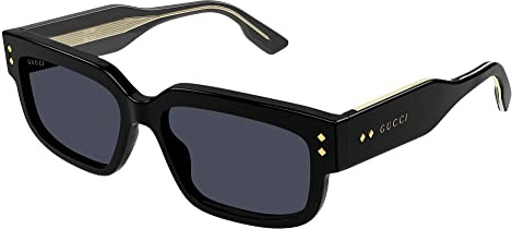 GUCCI Mens GG1218S Sunglasses, Black-Black-Grey, 56