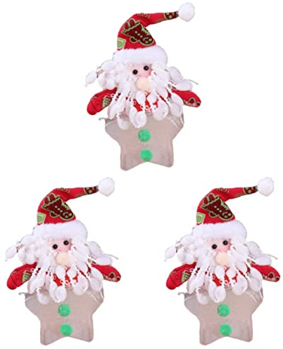 Garneck 3pcs Storage Jar Santa Ornament Storage Organizer Christmas Party Supplies Favor Christmas Table Decorations Adorable Bonbonniere Doll Bonbonniere Candy Elder