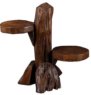 ORFOFE 1pezzi Mini Scaffale per Bonsai Porta Piante da Interno Supporto in Legno Naturale Espositore per Piante Succulente Display per Minimaliste