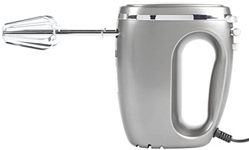 Batidora eléctrica de mano Salter EK4249COSVDEEU10, con batidores y ganchos amasadores, 5 velocidades ajustables y modo turbo, para batir y mezclar alimentos, colección Cosmos, gris, 300 W
