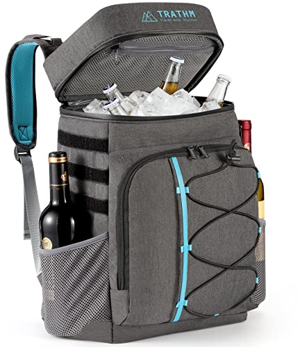 TRATHM Kühlrucksack Auslaufsicher Multifunktionale Kühltasche Isoliert Eis Weiche Tasche Camping Kühler Strand Kühler 36 Dosen für Angeln Wandern Picknick