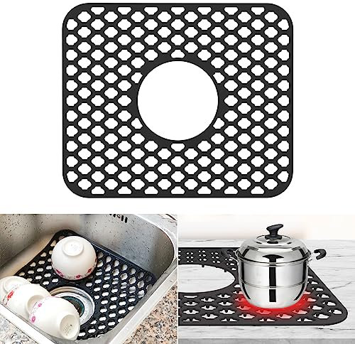 Silikon Spülbeckenmatte, Pflegeleichter Silikon Spülbeckeneinlage Zusammenklappbar, Schützt vor Kratzern an Geschirr & Spülbecken, Reduziert Wasserspritzen