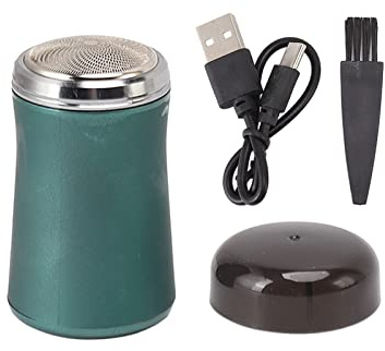 Mini Tondeuse à Barbe Électrique, 6600RPM Lavable Portable Couteau à Barbe 3 Têtes d'Outils Gaze Rotative pour Salle de Bain (Légumes)