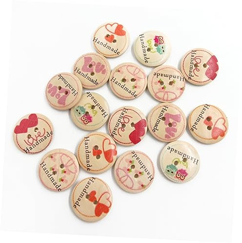 Veemoon 50pezzi Bottoni in Legno Naturale Fatti Mano Bottoni Ciotola Per Cucito e Scrapbooking Decorativi Per Cappelli Abbigliamento Borse e Te