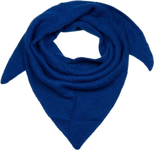 styleBREAKER Sciarpa a triangolo lavorata a maglia XXL Unicolore con motivo a maglia a chicco di riso, calda sciarpa a triangolo Autunno Inverno Maxi 01020048, colore:Blu scuro