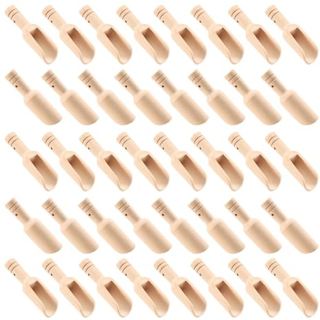 Nvanvmm 40 Pieces Mini Wooden Spoons,Wooden Spoon,Tea Spoon,7.5cm Small Wooden Spoons,for Condiments,Ice Cream, Coffee,Tea,Jam