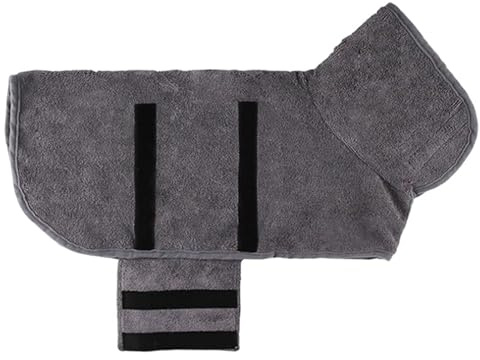 gadmaster Dogcuddlie Hundebademantel Saugfähiger Mikrofaser Hundebademantel mit Klettverschluss für mittelgroße Hunde - ideal nach dem Baden oder bei Regen und Schnee