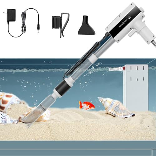 RUYICZB Limpiador De Grava De Acuario Eléctrico, Aspirador De Sifón De Acuario De Cambio De Agua, 2,5 W/8,5 W/15W Ajustable, 4 En 1 Kit De Aspirador Eléctrico para Acuario