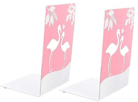 STOBAZA 2stücke Buchstopper Aus Flamingo-Eisen Für Schreibtisch Buchstützen Aus Metall Für Zuhause Cartoon-Design Stabil Und Langlebig Als Bookend Und Organizer Für Bücher Und Dokumente