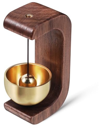 Yardenfun Shopkeeper Glocke Aus Kupfer Und Holz Dekorative Türglocke Mit Klarem Klang Vielseitig Für Laden Restaurant Und Zuhause Robuste Türöffnungsglocke Zur Eingangswarnung