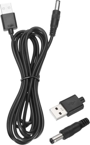 sourcing map USB to DC Power Cable 3A 5V DC Power Cord 5.5mm x 2.5mm Jack Charging Plug Connector Cable Adapter for Fan Camera Phone Tablet Devices (6.6ft/2m, Black)