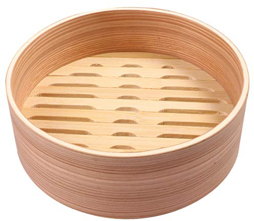 PRETYZOOM Panier Vapeur Alimentaire en Bambou Naturel 19 Cm Cuiseur Vapeur à Petits Pains Léger et Portable Cuisine Maison et Cuisson Saine