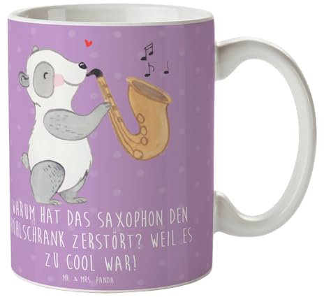 Mr. & Mrs. Panda Tasse Saxophon Kühlschrank - Geschenk, witziges Zitat, Profimusiker, Blues, Kaffeebecher, Lernen, Kaffeetassen, cool, Musiker,