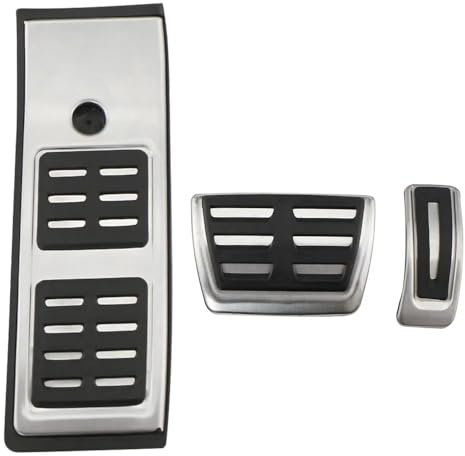 Auto Pedal Set Für Q5 SQ5 FY 2018 2019 2020 Edelstahl Auto Pedale Gas Bremse Rest Pedal Abdeckung at MT Pads Teile Zubehör Fußpedal Bremspedal(at with Rest)