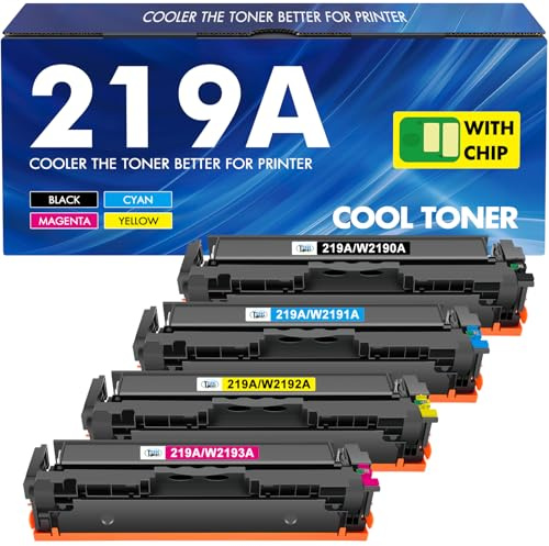 219A 219X MFP 3302FDWG Toner Mit Chip: 4-Pack Kompatible Ersatz für HP 219A 219X für Color LaserJet Pro MFP 3302SDWG 3302FDNG 3302FDW 3302SDW 3302FDN 3202DN 3202DW W2190A Schwarz Cyan Magenta Gelb