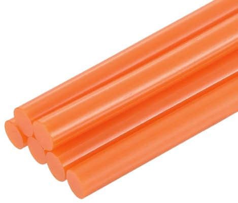 QUARKZMAN 6 Pièces Bâtons de Colle Chaude pour Pistolet, 11mm x 100mm Recharge Universelle pour Pistolet à Colle pour Bricolage, Artisanat, Réparations, Loisirs Créatifs, Décoration, Orange