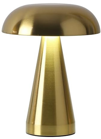 Lampada Da Tavolo LED Design Moderno Senza Fili Ricaricabile Controllo Touch Forma Di Fungo Colore Oro Selezione Colore Intensità Dimmerabile Altezza Regolabile 3000/4500/600K AbatJour Comodino
