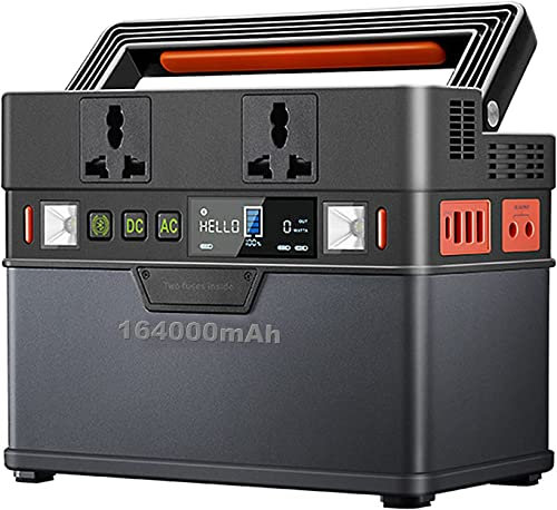 Estación de energía portátil de 700 W, 606 Wh, generador de batería de 164 000 mAh con carga directa y linterna, batería de litio para autocaravanas, furgonetas, camping, pesca, escalada y viajes po