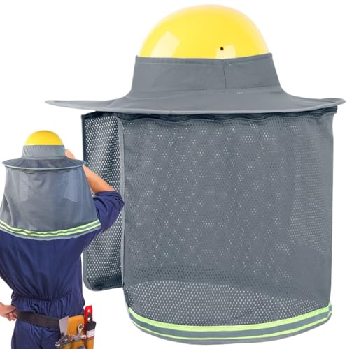 Visera De Casco De Seguridad - Completa Visera Y Nuca Para Casco | Accesorio De Alta Visibilidad Para Cascos De Seguridad Para Astillero, Jardín, Soldadura Y
