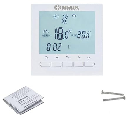 YQVEOT Termostato Digitale Wireless o WiFi Smart Thermost Regulator Gas Boiler Riscaldamento Settimanale Programmabile Controller Temperatura Lavori(BOT-313WIFI-WH)