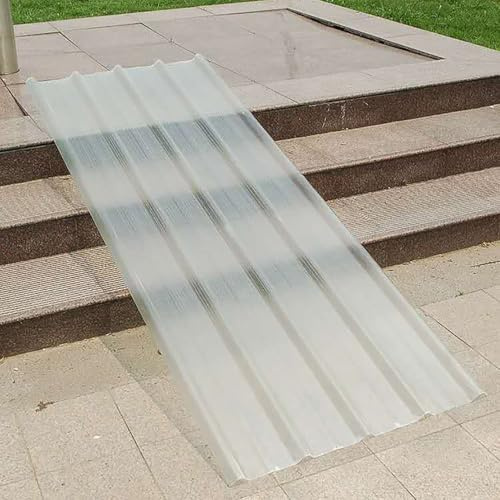Lamiere Grecate Trasparente, Pannelli Per Illuminazione Diurna In Fibra Di Vetro, Lastra Ondulate Per Copertura Tettoia, Pannello Per Tetto Isolanti, Per Serra, Garage(7pcs,93x140cm/36.6x55.1in)
