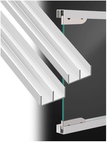 Display Cabinet Slides,Double Track Glass Sliding Door Track Aluminum Alloy,Sliding Glass Window Track Set for Closet Glass Display Cabinet Door Track(51.2in/130cm)