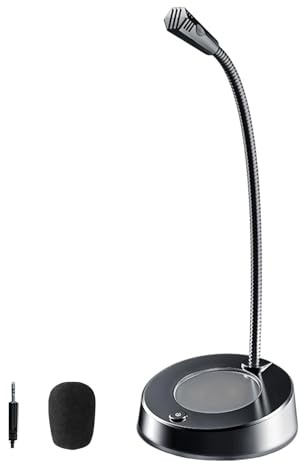 osiuujkw Microphone col de Cygne de Bureau, réglable, USB, pour Ordinateur : clarté optimisée pour Les réunions, Capture Audio Longue Distance Efficace, idéal pour Les Jeux vidéo et conférences.