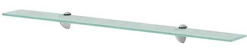 Mokuyary Schweberegal Glas 90x10 cm 8 mm Glas Wandregal Klarglas transparent,Glasregal perfekt als Badablage Glasablage für Badezimmer Verschiedene Größen wählbar Transparent