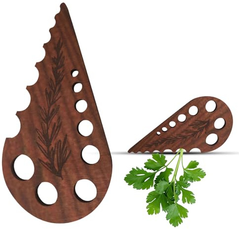 Separatore di erbe e foglie di verdure in legno, gadget da cucina, design multi-foro, accessori da cucina per una facile rimozione del gambo, regalo per cuochi, cuochi domestici e appassionati di