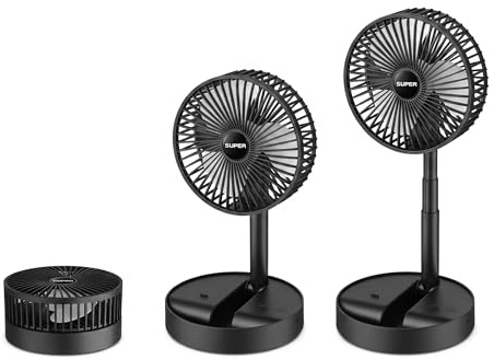 Joyan Ventilador de Escritorio USB, Ventilador de 3 Velocidades Plegable, Angulo Ajustable Ventilador de Mesa, Mini Fan Ventilador Pequeño para Biblioteca, Oficina, Camping, Picnic