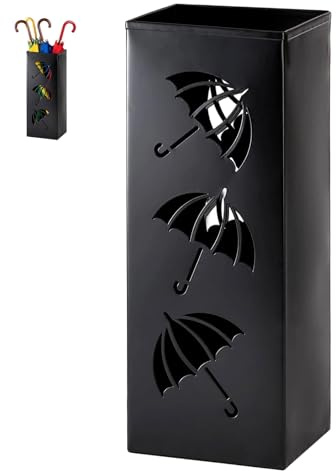 Square Metal Umbrella Stand Holder, 16x16x42CM Umbrella Stand for Hallway