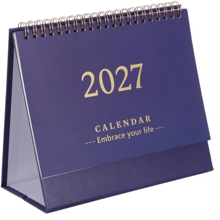 LRXIYODE Bordskalender med Tvillingspiralbindning Månaders Månadsplanerare för Hem och Flexibel Akademisk Kalender från till December i Mörkblått