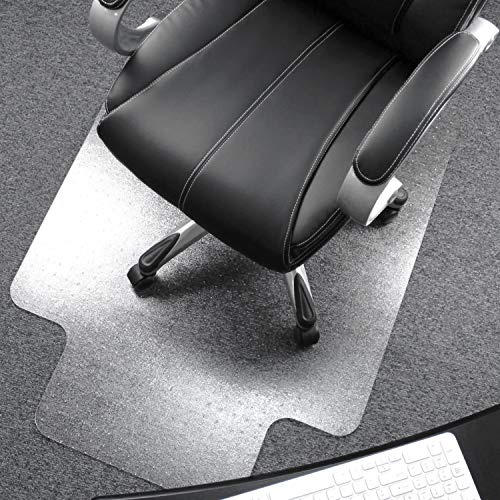 Floortex Bodenschutzmatte | Bürostuhlunterlage ultimat | 119 x 89 cm | aus Original Polycarbonat | transparent | rechteckig mit Lippe | für nieder- & mittelflorige Teppichböden