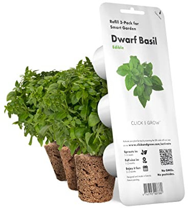 Click and Grow Smart Garden Capsules de Basilic Nain, Pack de 9 Capsules