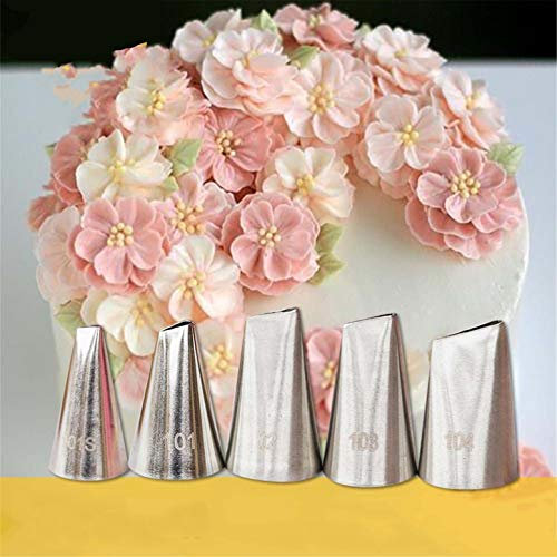 CHSEEO Buses de Pâtisserie, 5Pcs Poche à Douilles, Kits de Décoration pour Tarte, Cupcakes, Biscuit, Pâtisserie, Bonbon, Gâteaux #8