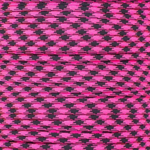 West Coast Paracord Paracord Typ III, 7 Stränge, 550, Pink + Schwarz