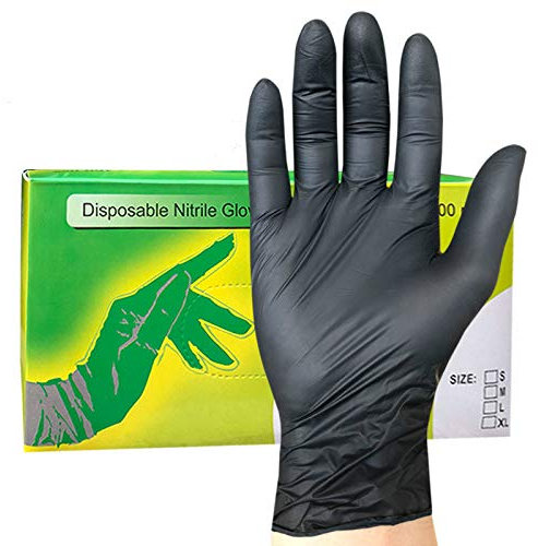 100 guantes desechables, guantes de nitrilo no contienen látex, impermeables, aptos para uso en alimentos de belleza y peinado, sin polvo, jardinería, cocina (XS)