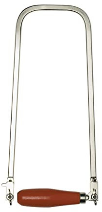 Sega per traforo – Made in Germany, curvo per sega a traforo con dadi ad ala in acciaio, 10 x 5 mm, sporgenza 320 mm, ideale per fogli di compensato, per segare modelli di seghe a trapiano, sega fine,