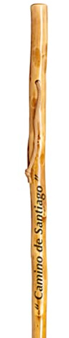 Bastón de Senderismo de Castaño, Personalizado, tamaño 125 cm, Punta Metálica, Mango Ergonómico, para Trekking y Campo