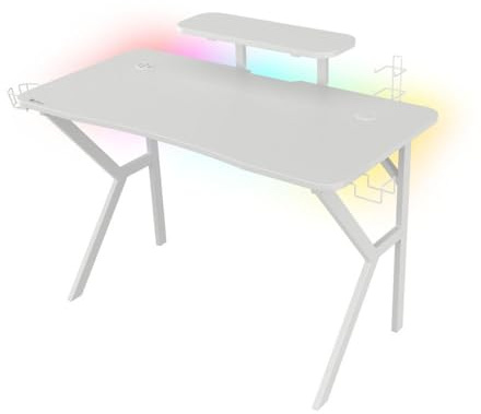 Genesis Mesa Gaming Holm 320 RGB Blanca Carbono