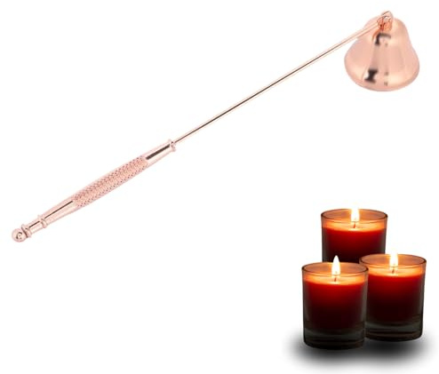Jadeshay Kerzenlöscher 1 Stück，Mode Edelstahl Glockenförmige Kerzenlöscher Dochtabdeckung Handwerkzeug(Roségold)