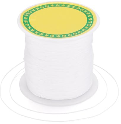 Craftdady 150yards 0.5mm Nylon Cord Braided Beading Thread Chinese Knotting Macrame Rope Cord String for DIY Bracelet Necklace Jewelry Making, White