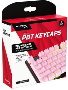HyperX PBT Keycaps – Full Key Set, Double Shot PBT Material, English (US) Layout, 104 Keys – Pink