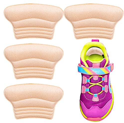 WLLHYF 4 Pieces Kids Heel Grips, Shoe Inserts Self-Adhesive Heel Cushion