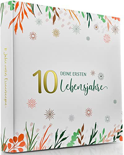 Erinnerungsalbum Deine Ersten 10 Jahre, Fotoalbum Baby Selbstgestalten, Hardcover Babybuch Erinnerungsbuch, Babyparty Geschenk Junge & Mädchen, Sinnvolle Geschenke zur Geburt, Unser Erstes Jahr