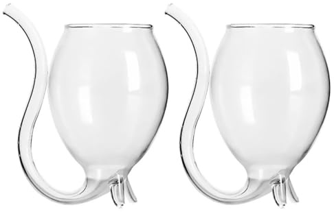 Glass Mugs 2pcs Vampire Wine Cup Red Wine Filter with Drinking Tube Straw Wine Decanter Mugs Cocktail Glasses for Home Bar Party Club 300ml Wine Sipper Wine Sipper Glass