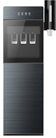 Dispensador de Agua Vertical, Doble Uso frío y Caliente, Cubo de Agua Oculto Debajo, dispensador de Agua automático Solo táctil, Adecuado para la Oficina en el hogar,con portavasos. (Color : Brushed