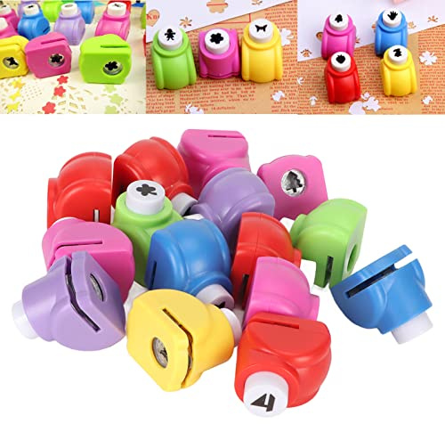 Set di 15 Punzoni per Carta a Forma di Fori Artigianali Fai-da-te per Scrapbooking e Biglietti di Auguri, Stimola l'Immaginazione per Bambini, Materiale ABS e Lega
